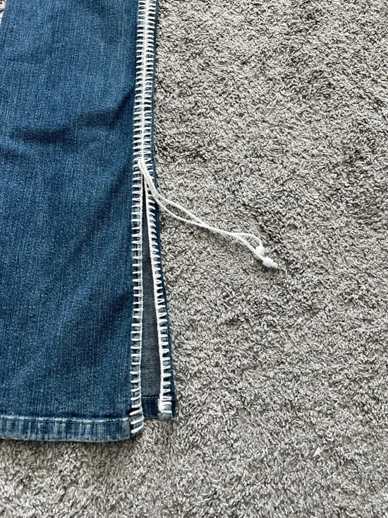 Vintage Rui Motta Women’s Brazilian Blue Lace-Up Side-Trim Flared Jeans Size 4/6 - Picture 6 of 10